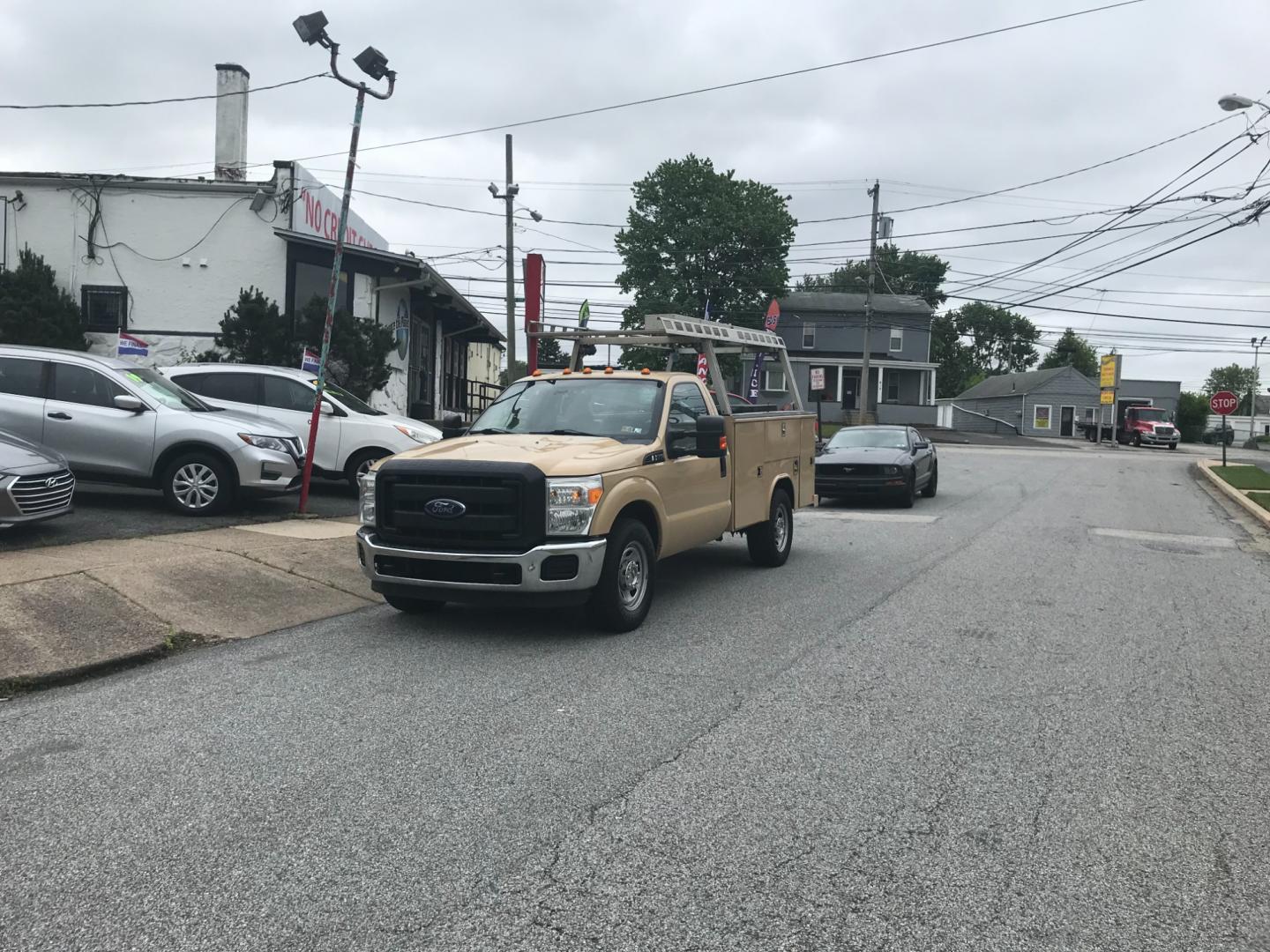 2015 Tan /Gray Ford F-350 SD 350 (1FDRF3E61FE) with an 6.2 V8 engine, Automatic transmission, located at 577 Chester Pike, Prospect Park, PA, 19076, (610) 237-1015, 39.886154, -75.302338 - Photo#1